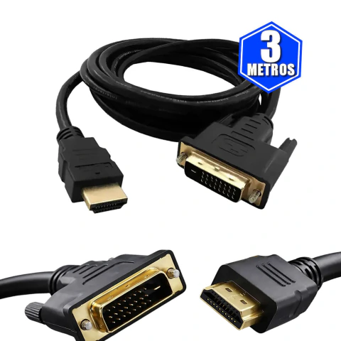 O Cabo HDMI x DVI 24+1 de 3 metros da Wincabos é a solução ideal para quem busca qualidade e desempenho em transmissões de áudio e vídeo