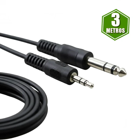 Conecte seus aparelhos de som com conexões P2 ou P10 utilizando esse cabo de áudio de 3 Metros. Indicado para mesa de som, amplificadores e instrumentos musicais