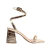 Sandália feminina salto alto croco ouro casual lindíssima - comprar online