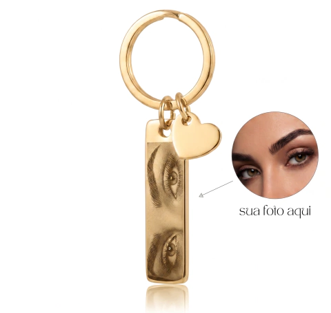Chaveiro Plaquinha Dourado Personalizado (G) - comprar online