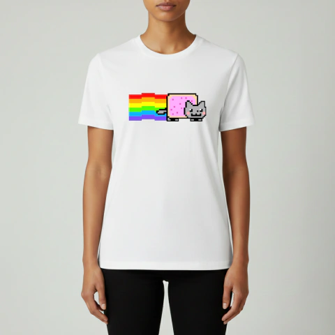 Remera Nyan Cat Diseño Pixel Art Algodón - comprar online