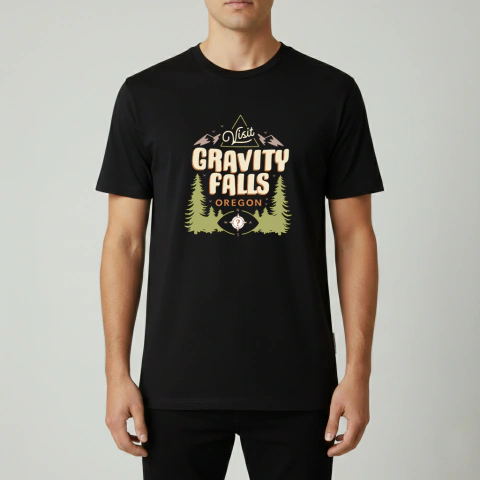 Remera Gravity Falls Visit Oregon Diseño Forestal Retro - comprar online