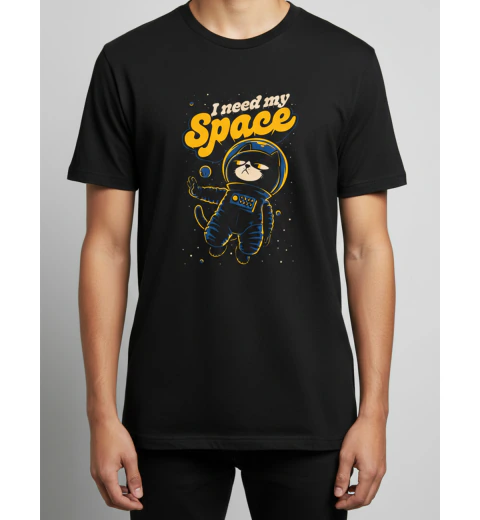 Remera Gato Astronauta I Need My Space Estilo Retro - comprar online