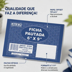 Ficha Pautada 6x9 São Domingos - loja online