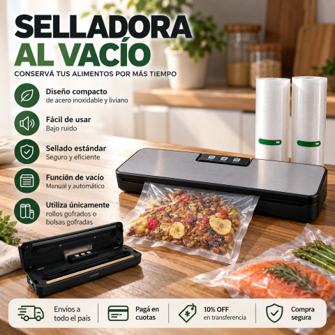 Envasadora Al Vacío + 2 Rollos
