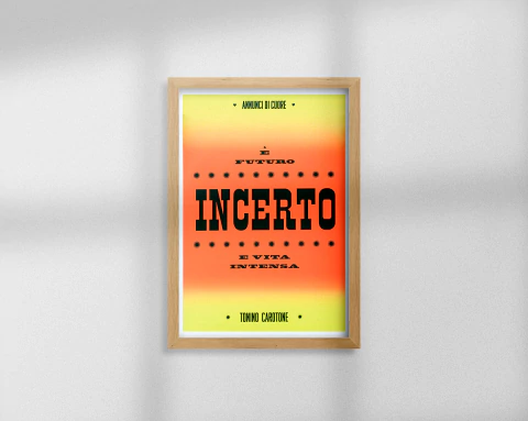 E futuro incerto, e vita intensa, el afiche del Tano - (Enmarcado) - comprar online