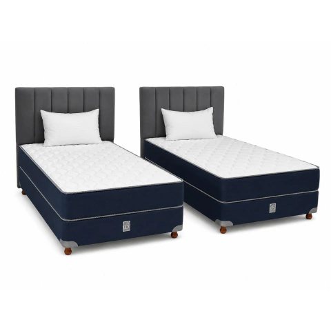 COMBO X 2 TWIN 2230 - Colchon, Sommier, Respaldo y Almohada SYRMA 80x190 Espuma