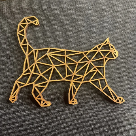 Gato Caminando Geométrico en MDF