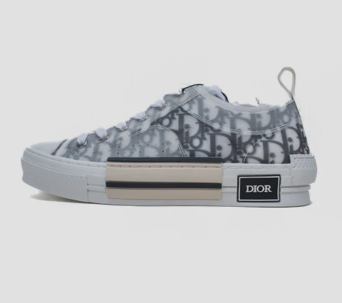 Dior B23 Low Top Canvas Oblique White Black - comprar online
