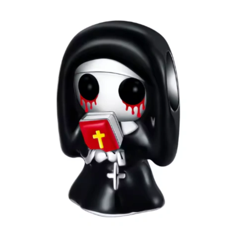 Charm Dije Monja Terrorífica con Biblia y Lágrimas de Sangre