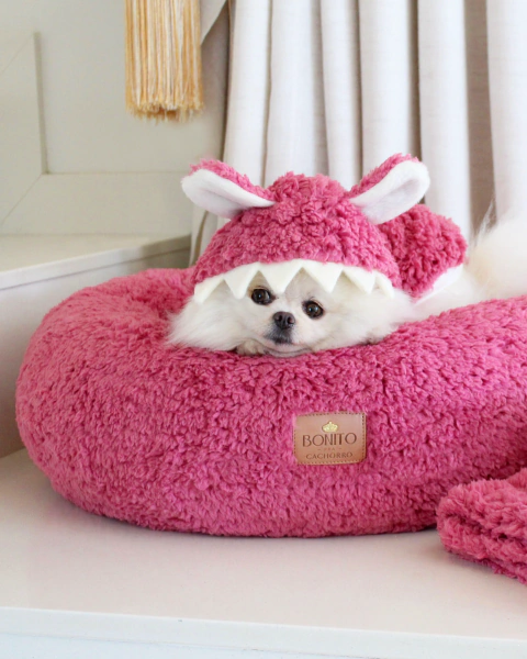 Cama Redonda Pelúcia Rosé
