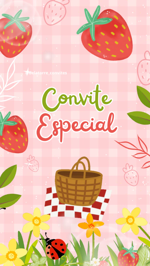 Convite animado Festa dos Morangos - comprar online
