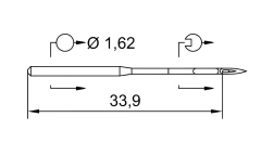 Agulha Cabo Fino (RETA) SCHMETZ - DBX1 SES/ 1738 (A) SES na internet