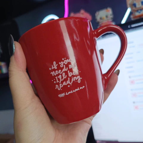 Caneca Estética Literária Rosa 260ml | Presente para Book Girl