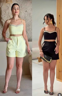 Conjunto Cropped e Short Alfaiataria – Look Moderno e Elegante na internet