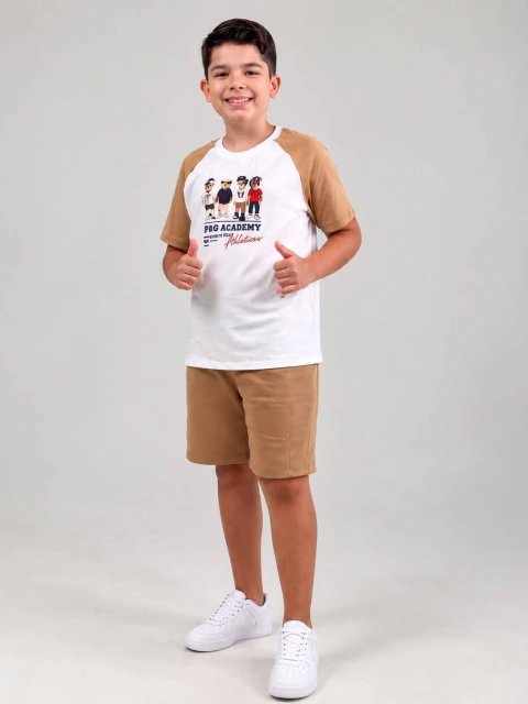 Blusa com manga raglã contrastante