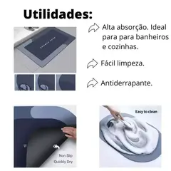 Tapete Banheiro Antiderrapante Absorvente de Secagem Rápida entregar Cor e Estampas sortidos - comprar online