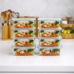 Kit 10 Marmitas Potes 900ml Travas Laterais hermeticas - Livres de BPA Alimentos organiza congelador - Ponto Loja