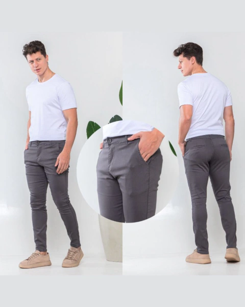 Calça Masculina Sarja Acetinado Slim Varias cores na internet