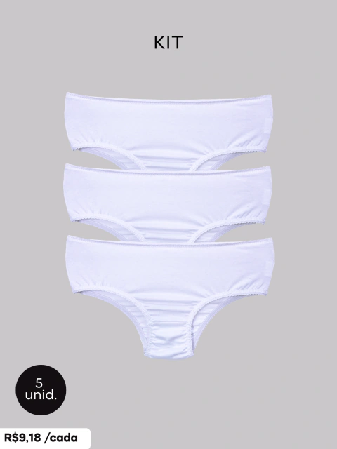 Kit 5 Calcinha Infantil Básica Trybasics - comprar online