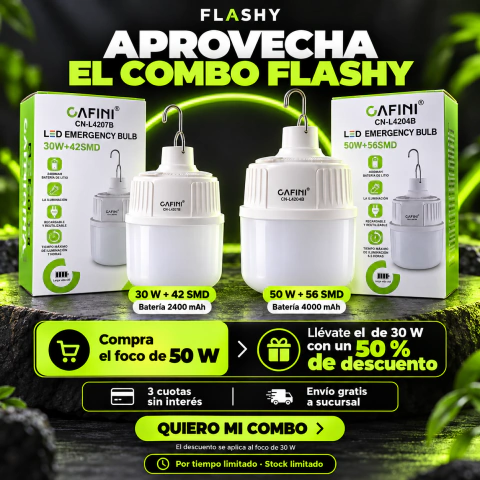 50% AHORRO EN FOCO DE 50W + FOCO DE 30W + ENVIO GRATIS