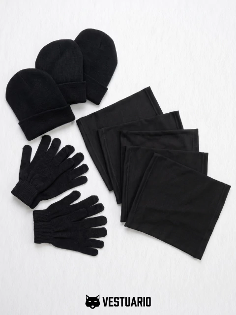 Combo invierno - 1 Cuello térmico, 1 gorro y 1 guantes.