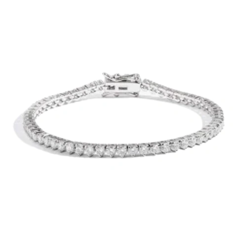 PULSEIRA RIVIERA - CRISTAL RÓDIO BRANCO 3mm