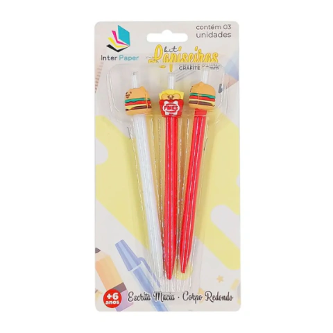 Kit Lapiseira Lanches 0.7mm 3 Peças em Plástico - Interponte