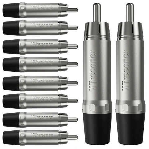 Conector Plug Rca Macho Wc 1212 Bk Wireconex 10unidades