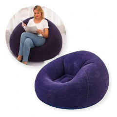 Imagen de Sillón Inflable Puff Aterciopelado Cómodo + Bomba/Inflador | Hogar y Decoración Ring