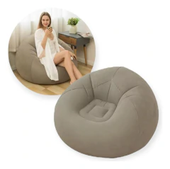 Sillón Inflable Puff Aterciopelado Cómodo + Bomba/Inflador | Hogar y Decoración Ring