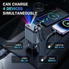 Imagen de Cargador carga rapida 4 en 1 con luz