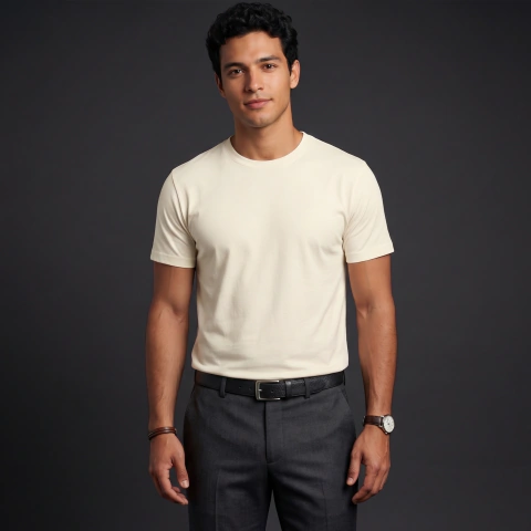 Camiseta Algodão Egípcio Masculina OffWhite Premium