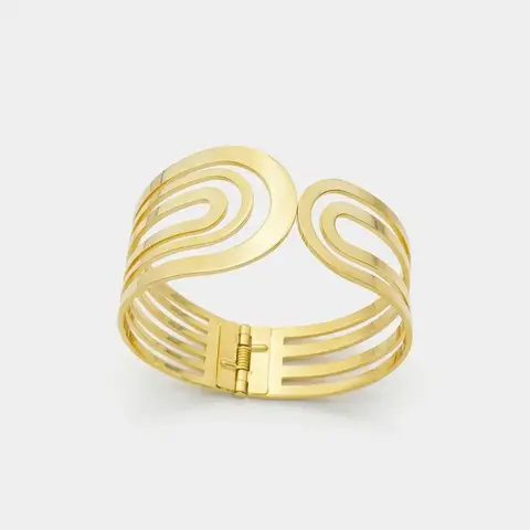 Bracelete Wave - Gold Shield