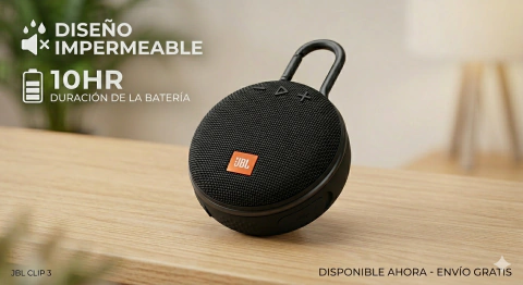 Parlante Impermeable clip 3 Bluetooth - Negro