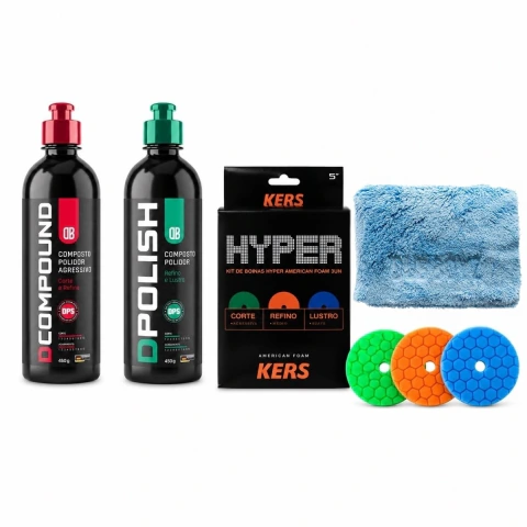 Kit Polidor Automotivo D-Compound D-Polish Boina Híbrida 5"