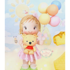 Topo de Bolo Ursinho Pooh Personalizado em Biscuit - Atelie Aline Vasconcelos Biscuit
