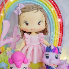 Topo de Bolo My Little Pony Personalizado em Biscuit - Atelie Aline Vasconcelos Biscuit