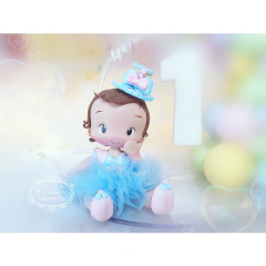 Topo de Bolo Circo Rosa Personalizado em Biscuit - Atelie Aline Vasconcelos Biscuit