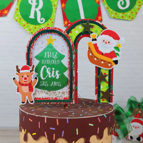 Cake Topper (topo de Bolo) Shaker - Só Um Bolinho Natalino