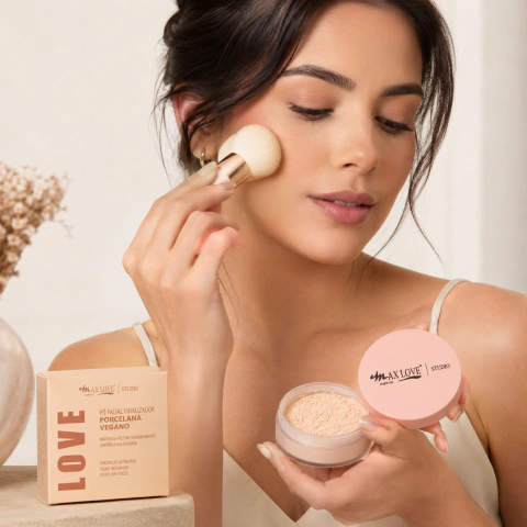 Pó Facial Finalizador Porcelana Vegano Max Love Studio