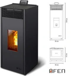 Estufa de Pellet Ofen Mittel Glatt Hasta 120 M2 - comprar online