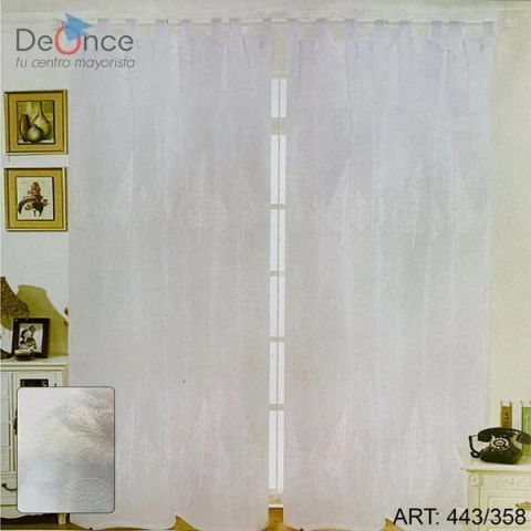 Cortina Ambiente Bordada 2X150X210Cm