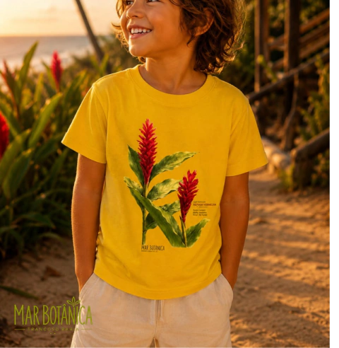Camiseta Infantil Botânica Alpinea Vermelha