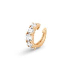 Brinco Piercing · Ouro · Decrescente · Ponto de Luz · Cristal