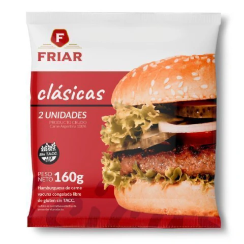Hamburguesa 100% Carne 60u x 80g