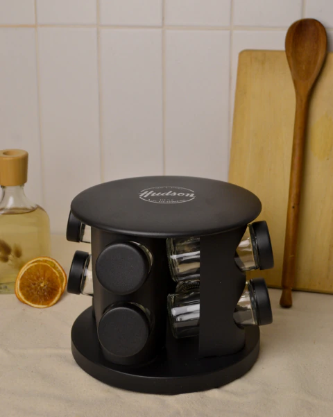 [NOMBRE] — Especiero de madera 8 frascos