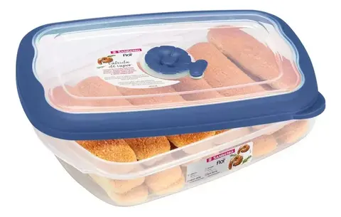 Hermetico Rectangular Bajo Med 1260ml. Azul