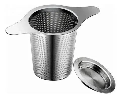Filtro/infusor Para Cafe Y Te En Hebras De Acero Con Tapa De Acero
