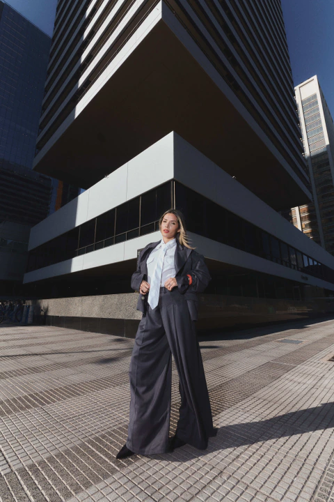 Pantalon Sastrero Structure Gris Malva